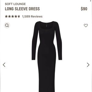 skims soft lounge maxi dress (black)